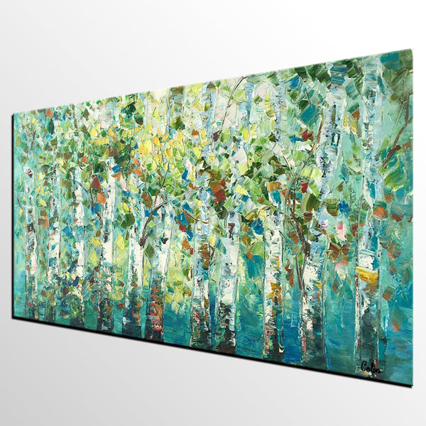 Original Painting, Spring Tree Painting, Custom Extra Large Painting, Oil Painting for Dining Room-Art Painting Canvas