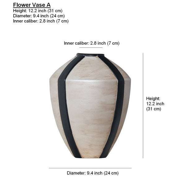 Large Contemporary Vases on Dining Table, Handmade Modern Flower Vase, Centerpiece Ceramic Bouquet Vases, Porcelain Vases for Modern Home Decor-Art Painting Canvas