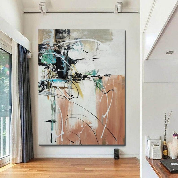 Living Room Wall Art Painting, Extra Large Acrylic Painting, Simple Modern Art, Modern Contemporary Abstract Artwork-Art Painting Canvas
