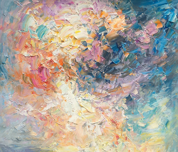 Abstract Landscape Painting, Heavy Texture Wall Art Paintings, Custom Original Paintings on Canvas, Cityscape Painting