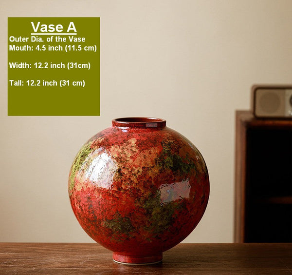 Large Pottery Flower Vases, Handmade Water Holding Flower Vases, Modern Bouquet Flower Vases, Centerpiece on Dining Table, Flower Vase on Table-Art Painting Canvas