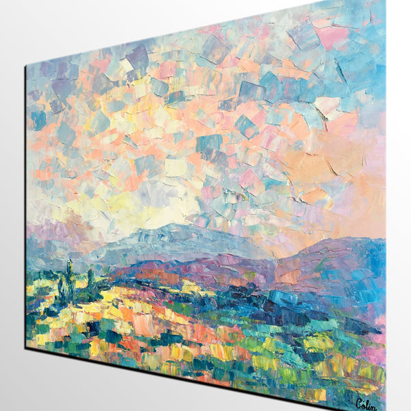 Custom Landscape Oil Painting, Original Artwork, Spring Mountain Painting, Canvas Painting-Art Painting Canvas