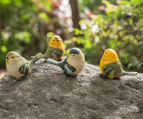 Singing Birds in the Garden, Animal Resin Statue for Garden Ornament, Lovely Birds Statues, Outdoor Decoration Ideas, Garden Ideas-Art Painting Canvas