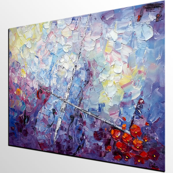 Abstract Art Painting, Modern Wall Art Paintings, Simple Modern Art, Custom Abstract Art Painting, Violin Painting-Art Painting Canvas