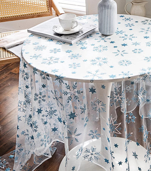 Lace Embroidered Table Covers, Rectangular Table Covers for Coffee Table, Oversized Modern Lace Tablecloths, Extra Large Rectangular Tablecloth for Oval Table-Art Painting Canvas