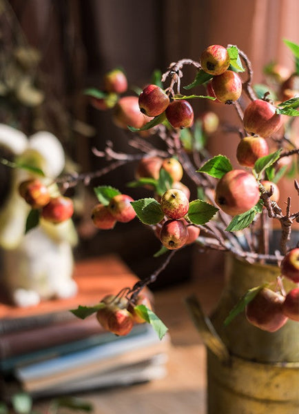 Green Apple Branch, Fruit Branch, Table Centerpiece, Beautiful Modern Flower Arrangement Ideas for Home Decoration, Simple Artificial Floral for Dining Room-Art Painting Canvas