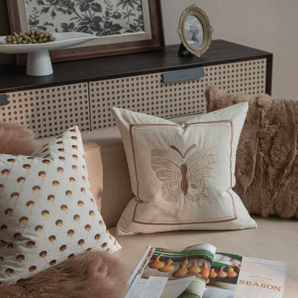 Modern Decorative Pillows for Bedroom, Decorative Pillow Arrangement Ideas for Couch, Embroidered Butterfly Pillow Covers, Large Decorative Throw Pillows for Living Room-Art Painting Canvas