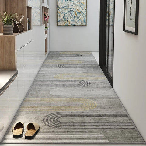 Modern Long Hallway Runners, Stain-resistant Non Slip Kitchen Runner Rugs, Washable Entryway Runner Rugs, Long Hallway Runners, Extra Long Narrow Runner Rugs, Entrance Hallway Grey Runners-Art Painting Canvas