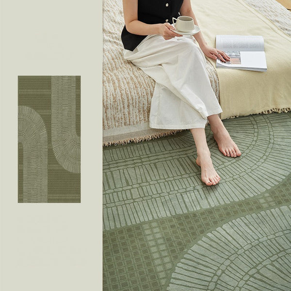 Dining Room Floor Rugs, Modern Rug Ideas for Living Room, Green Modern Rugs under Sofa, Abstract Contemporary Rugs for Bedroom-Art Painting Canvas