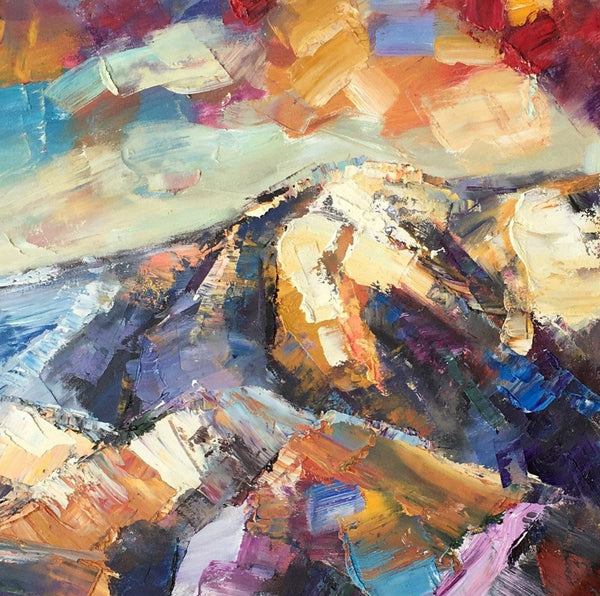 Mountain Landscape Painting, Custom Abstract Oil Paintings, Large Landscape Oil Painting, Large Painting for Sale-Art Painting Canvas