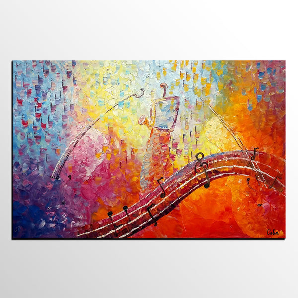 Canvas Painting, Abstract Art, Music Painting, Saxophone Player, Custom Painting, Abstract Painting-Art Painting Canvas