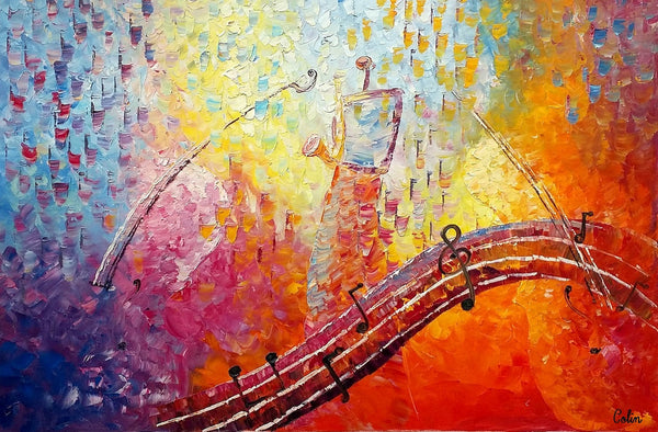 Canvas Painting, Abstract Art, Music Painting, Saxophone Player, Custom Painting, Abstract Painting-Art Painting Canvas
