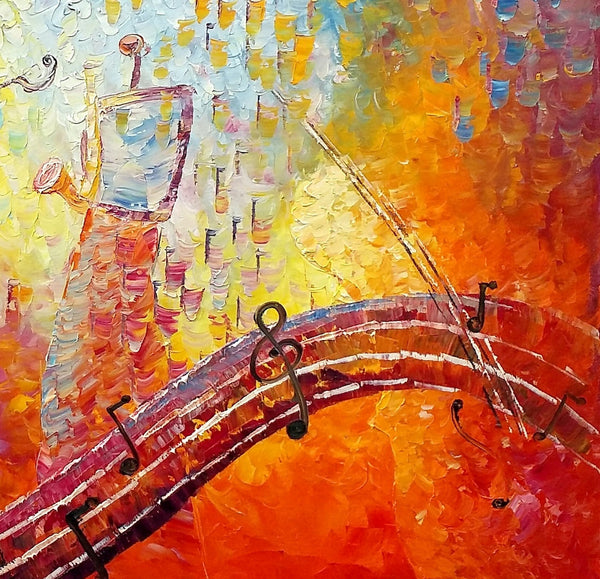 Canvas Painting, Abstract Art, Music Painting, Saxophone Player, Custom Painting, Abstract Painting-Art Painting Canvas