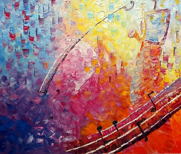 Canvas Painting, Abstract Art, Music Painting, Saxophone Player, Custom Painting, Abstract Painting
