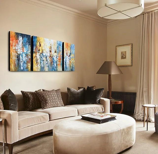 Acrylic Painting on Canvas, Modern Paintings for Living Room, Hand Painted Canvas Art, Palette Knife Paintings-Art Painting Canvas