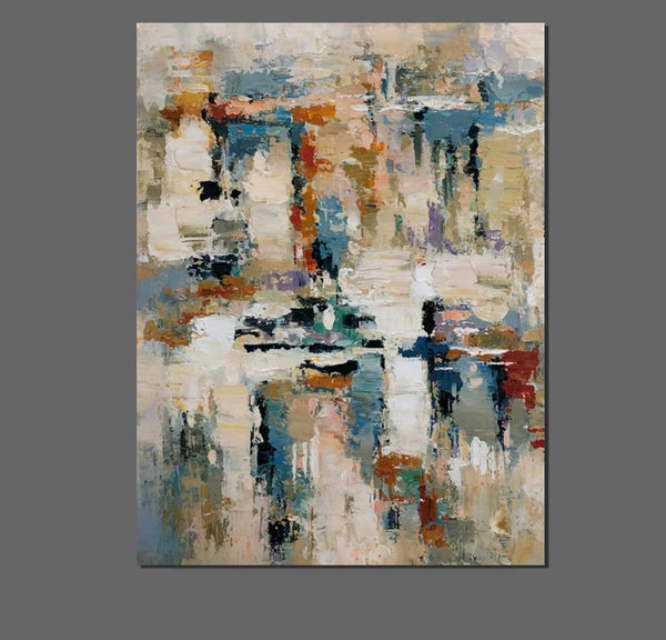Hand Painted Canvas Art, Modern Paintings for Living Room, Simple Painting Ideas for Bedroom, Palette Knife Paintings-Art Painting Canvas