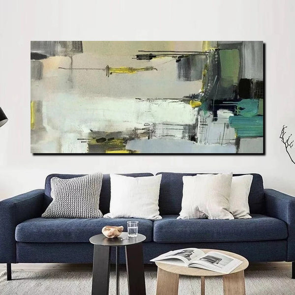 Acrylic Abstract Painting Behind Sofa, Large Painting on Canvas, Living Room Wall Art Paintings, Buy Paintings Online, Acrylic Painting for Sale-Art Painting Canvas