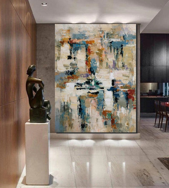 Hand Painted Canvas Art, Modern Paintings for Living Room, Simple Painting Ideas for Bedroom, Palette Knife Paintings-Art Painting Canvas