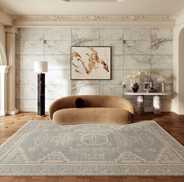 Contemporary Abstract Rugs Next to Bed, Geometric Modern Carpets for Office, Vintage Soft Turkish Rug for Living Room, Large Modern Rugs under Dining Room Table-Art Painting Canvas