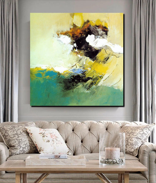 Acrylic Painting for Bedroom, Modern Canvas Painting, Contemporary Artwork, Green Abstract Acrylic Paintings, Hand Painted Canvas Art-Art Painting Canvas