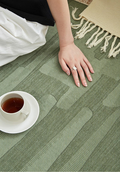 Modern Rug Ideas for Living Room, Green Modern Rugs under Sofa, Abstract Contemporary Rugs for Bedroom, Dining Room Floor Rugs-Art Painting Canvas
