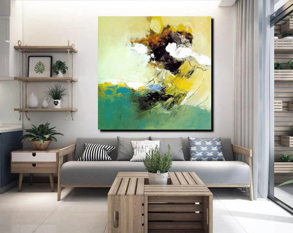 Acrylic Painting for Bedroom, Modern Canvas Painting, Contemporary Artwork, Green Abstract Acrylic Paintings, Hand Painted Canvas Art-Art Painting Canvas
