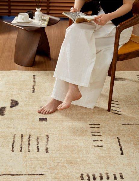 Modern Rugs under Dining Room Table, Contemporary Abstract Rugs Next to Bed, Geometric Modern Carpets for Office, Large Modern Rugs for Living Room-Art Painting Canvas