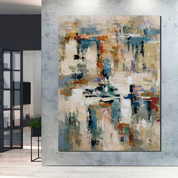 Hand Painted Canvas Art, Modern Paintings for Living Room, Simple Painting Ideas for Bedroom, Palette Knife Paintings-Art Painting Canvas