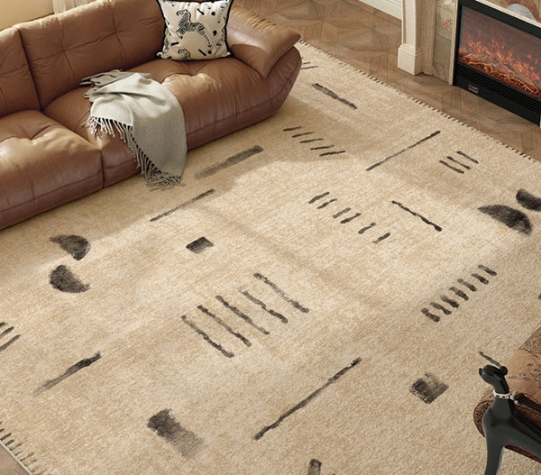 Modern Rugs under Dining Room Table, Contemporary Abstract Rugs Next to Bed, Geometric Modern Carpets for Office, Large Modern Rugs for Living Room-Art Painting Canvas