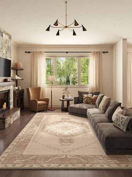 Geometric Modern Carpets for Office, Abstract Modern Rugs for Living Room, Contemporary Modern Rugs Next to Bed, Modern Rugs under Dining Room Table-Art Painting Canvas