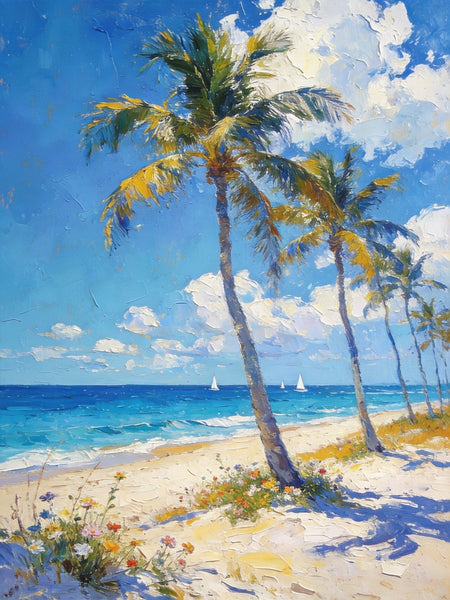 Landscape Canvas Paintings, Beachside Beauty, Seashore Painting, Beach Oil Paintings, Original Landscape Paintings, Hand Painted Canvas Art, On Canvas Small Paintings-Art Painting Canvas