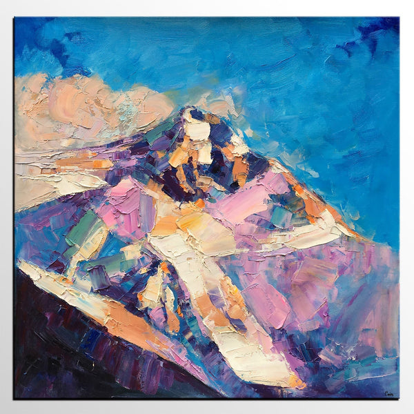 Abstract Landscape Painting, Mountain Landscape Painting, Bedroom Canvas Paintings, Custom Original Oil Painting on Canvas-Art Painting Canvas