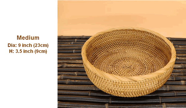 Round Stoarge Basket, Storage Basket for Food, Small Storage Baskets, Woven Storage Baskets, Rattan Storage Baskets, Kitchen Storage Baskets-Art Painting Canvas