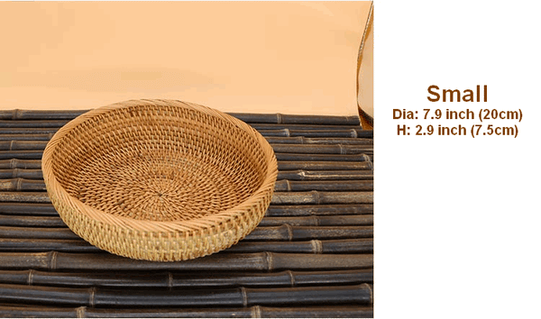 Round Stoarge Basket, Storage Basket for Food, Small Storage Baskets, Woven Storage Baskets, Rattan Storage Baskets, Kitchen Storage Baskets-Art Painting Canvas