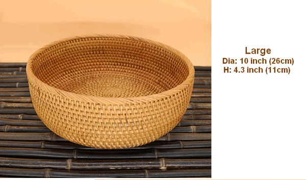 Round Stoarge Basket, Storage Basket for Food, Small Storage Baskets, Woven Storage Baskets, Rattan Storage Baskets, Kitchen Storage Baskets-Art Painting Canvas