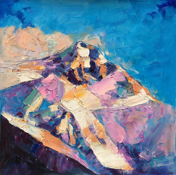 Abstract Landscape Painting, Mountain Landscape Painting, Bedroom Canvas Paintings, Custom Original Oil Painting on Canvas-Art Painting Canvas