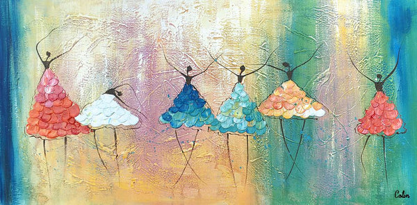 Simple Wall Art Ideas for Living Room, Ballet Dancer Painting, Large Acrylic Painting, Custom Canvas Painting, Modern Abstract Painting-Art Painting Canvas