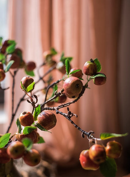 Green Apple Branch, Fruit Branch, Table Centerpiece, Beautiful Modern Flower Arrangement Ideas for Home Decoration, Simple Artificial Floral for Dining Room-Art Painting Canvas