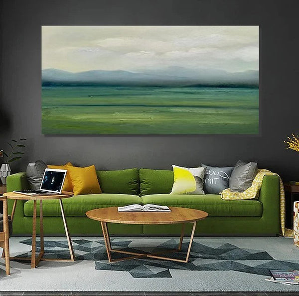 Abstract Landscape Acrylic Paintings, Hand Painted Wall Art Paintings, Contemporary Canvas Artwork, Abstract Wall Art Paintings, Modern Art for Dining Room-Art Painting Canvas