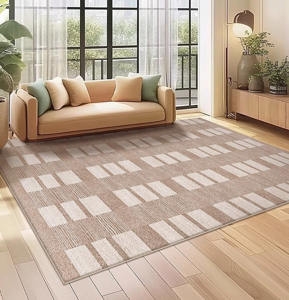 Contemporary Abstract Rugs under Dining Room Table, Mid Century Modern Rugs for Bedroom, Large Modern Rugs for Living Room-Art Painting Canvas