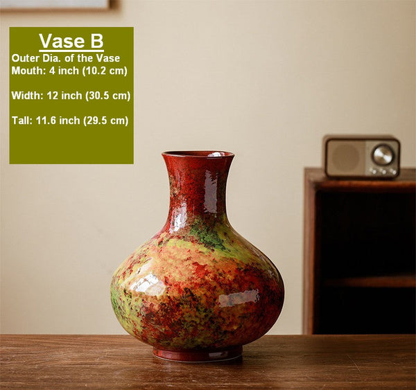 Large Pottery Flower Vases, Handmade Water Holding Flower Vases, Modern Bouquet Flower Vases, Centerpiece on Dining Table, Flower Vase on Table-Art Painting Canvas