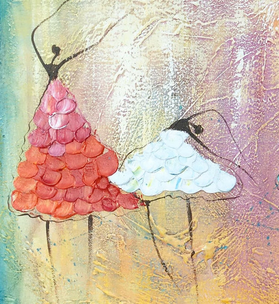 Simple Wall Art Ideas for Living Room, Ballet Dancer Painting, Large Acrylic Painting, Custom Canvas Painting, Modern Abstract Painting-Art Painting Canvas