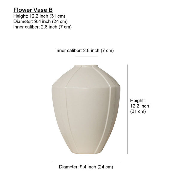 Large Contemporary Vases on Dining Table, Handmade Modern Flower Vase, Centerpiece Ceramic Bouquet Vases, Porcelain Vases for Modern Home Decor-Art Painting Canvas