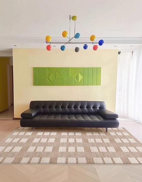 Contemporary Abstract Rugs under Dining Room Table, Mid Century Modern Rugs for Bedroom, Large Modern Rugs for Living Room-Art Painting Canvas
