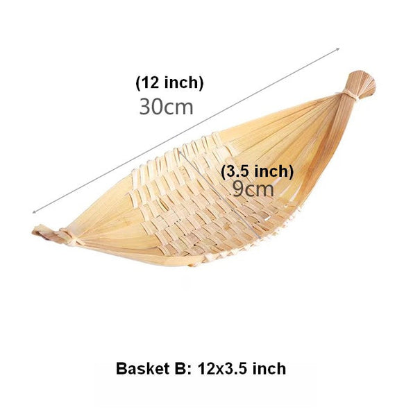 Small Cute Picnic Food Basket, Bamboo Basket for Food, Natural Hand-woven Bamboo Basket, Natural Fruit Basket Kitchen Storage Baskets-Art Painting Canvas