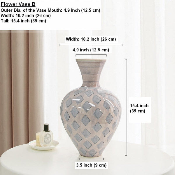 Unique Porcelain Flower Vases, Flower Vases on Table, Contemporary Vases for Modern Home Decor, Ceramic Bouquet Vases, Dining Table Centerpiece-Art Painting Canvas