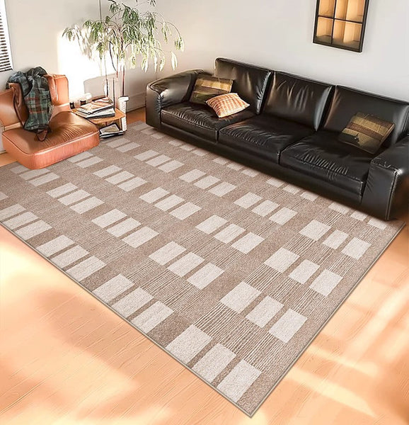 Contemporary Abstract Rugs under Dining Room Table, Mid Century Modern Rugs for Bedroom, Large Modern Rugs for Living Room-Art Painting Canvas