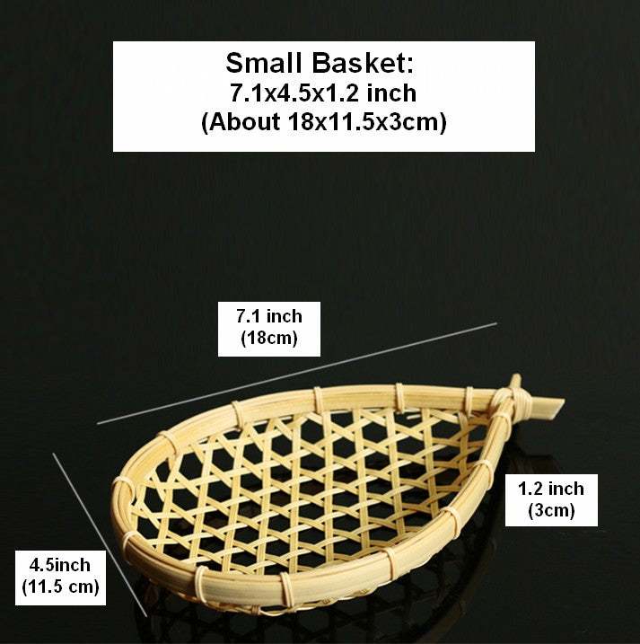 Small Bamboo Basket for Food, Cute Picnic Food Basket, Natural Hand-woven Bamboo Basket, Natural Fruit Basket Kitchen Storage Baskets-Art Painting Canvas