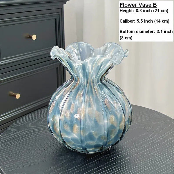 Modern Glass Bud Vases, Centerpiece Vases on Table, Handmade Liuli Vases, Color Glaze Vase, Contemporary Vases for Modern Home Decor-Art Painting Canvas