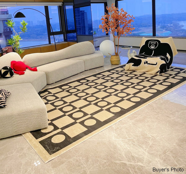 Mid Century Modern Rugs Next to Bed, Modern Rugs for Dining Room, Thick Contemporary Rugs for Bedroom, Modern Carpets for Living Room